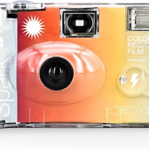 RETO Amber Spark 35mm Disposable Film Camera 27exp, Color Negative Film, Focus Free, Easy to Use, Built in Flash, Single Use (Film and Battery Included)